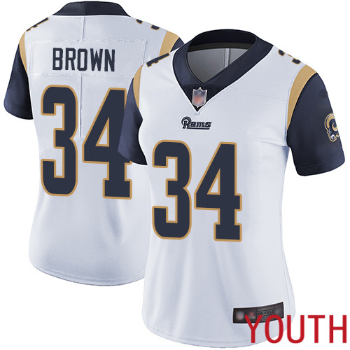 Los Angeles Rams Limited White Youth Malcolm Brown Road Jersey NFL Football 34 Vapor Untouchable